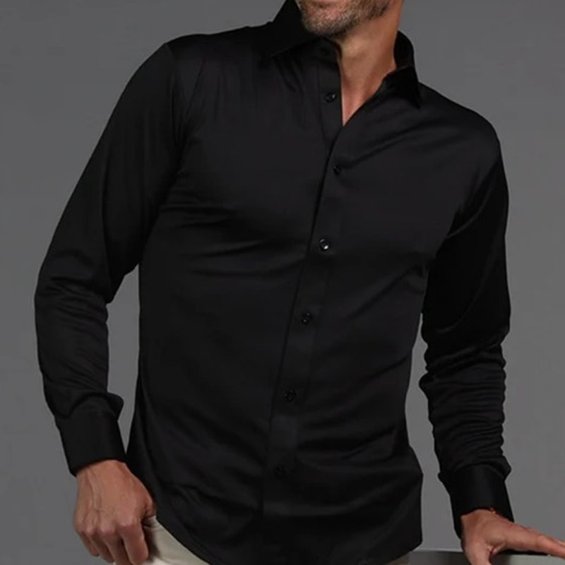 Collars & Co Quattro Flex Dress Shirt In Black Size M